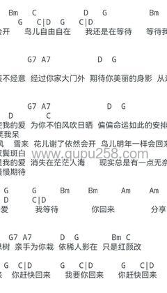 任贤齐《春天花会开》吉他谱(G调,弹唱版)
