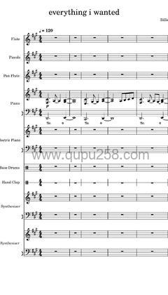 Billie Eilish《everything i wanted》吉他谱(A调,演奏版)