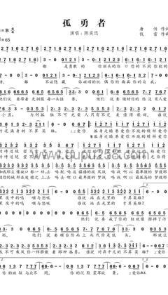 陈奕迅《孤勇者》吉他谱(B调,中等难度,弹唱版)