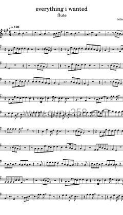 Billie Eilish《everything i wanted》长笛谱(A调,演奏版)