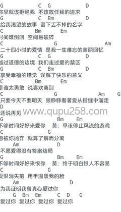 张洪量,莫文蔚《广岛之恋》吉他谱(G调,弹唱版)