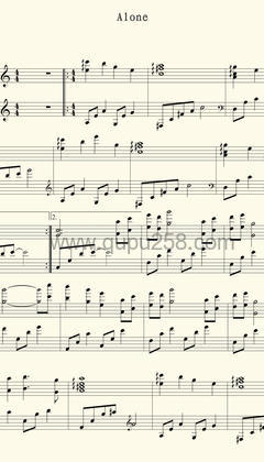 July《Alone》钢琴谱(C调,中等难度,演奏版)