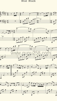 July《Blue Black》钢琴谱(升F调,中等难度,演奏版)