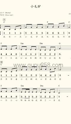 贝乐虎《小毛驴》吉他谱(C调,演奏版)
