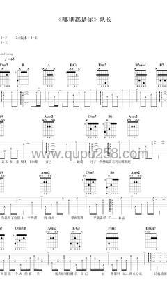 队长《哪里都是你》吉他谱(F调,弹唱版)