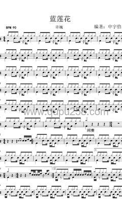 许巍《蓝莲花》打击乐谱(C调,高难度,演奏版)