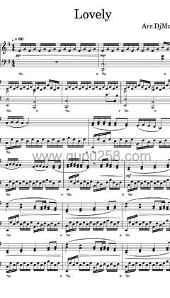Billie Eilish,Khalid《lovely》钢琴谱(G调,中等难度,演奏版)