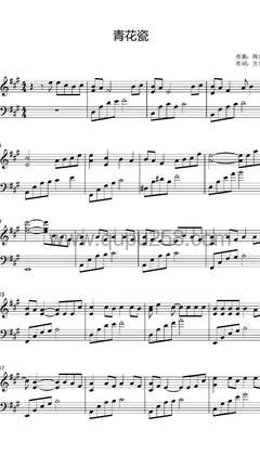 周杰伦《青花瓷》钢琴谱(A调,演奏版)