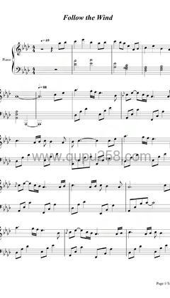 July《Follow the Wind》钢琴谱(降A调,演奏版)