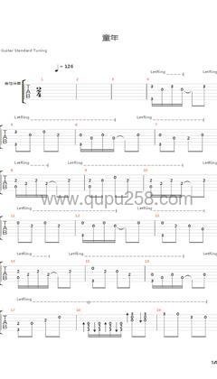 罗大佑《童年》吉他谱(C调,演奏版)