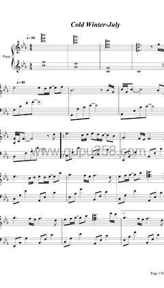 July《Cold Winter》钢琴谱(降E调,演奏版)