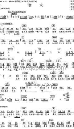 莫文蔚《阴天》吉他谱(降B调,高难度,演奏版)