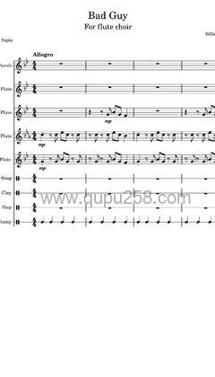 Billie Eilish,Justin Bieber《bad guy - with Justin Bieber》吉他谱(降B调,演奏版)