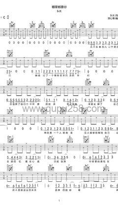 队长《哪里都是你》吉他谱(C调,简单,弹唱版)