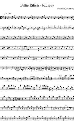 Billie Eilish,Justin Bieber《bad guy - with Justin Bieber》中提琴谱(降B调,演奏版)