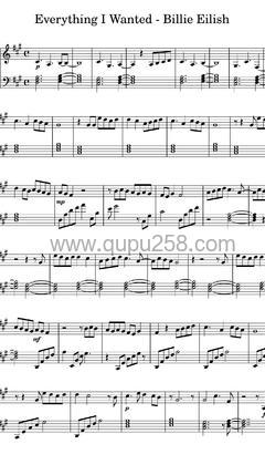 Billie Eilish《everything i wanted》钢琴谱(A调,演奏版)