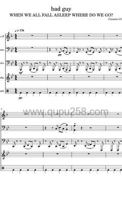 Billie Eilish,Justin Bieber《bad guy - with Justin Bieber》吉他谱(降B调,演奏版)