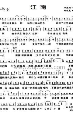 林俊杰《江南》竹笛谱(降B调,中等难度,演奏版)