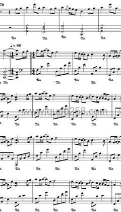 July《Somewhere》钢琴谱(降A调,中等难度,演奏版)