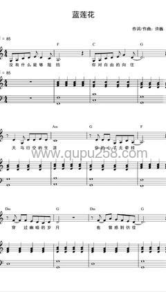 许巍《蓝莲花》钢琴谱(C调,弹唱版)