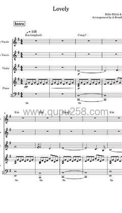 Billie Eilish,Khalid《lovely》吉他谱(G调,弹唱版)