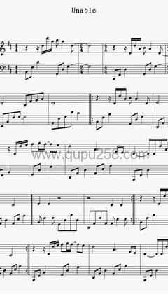July《Unable》钢琴谱(D调,中等难度,演奏版)