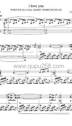 Billie Eilish《i love you》钢琴谱(C调,演奏版)