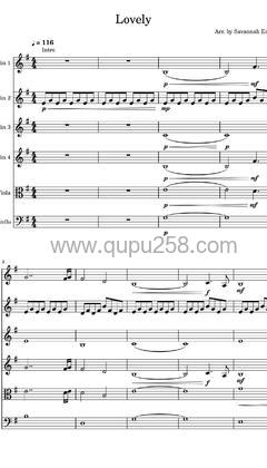 Billie Eilish,Khalid《lovely》吉他谱(G调,演奏版)