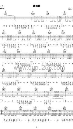 许巍《蓝莲花》吉他谱(降E调,弹唱版)