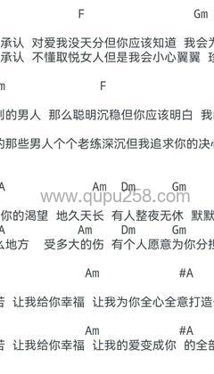 任贤齐《给你幸福》吉他谱(F调,弹唱版)
