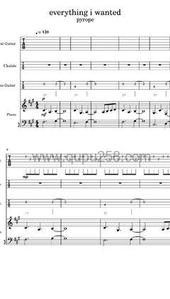 Billie Eilish《everything i wanted》吉他谱(A调,演奏版)