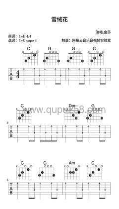 金莎《雪绒花》吉他谱(E调,简单,弹唱版)