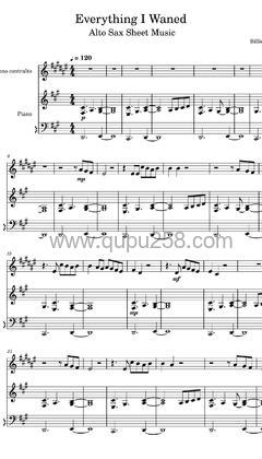 Billie Eilish《everything i wanted》钢琴谱(A调,演奏版)