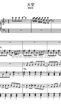 蔡依林《天空》钢琴谱(F调,简单,演奏版)