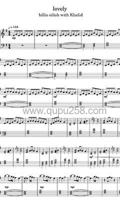 Billie Eilish,Khalid《lovely》钢琴谱(G调,演奏版)