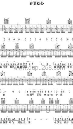 张国荣《春夏秋冬》吉他谱(降D调,演奏版)