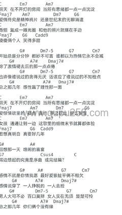 莫文蔚《阴天》吉他谱(C调,弹唱版)