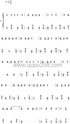 任贤齐《对面的女孩看过来》钢琴谱(C调,简单,演奏版)