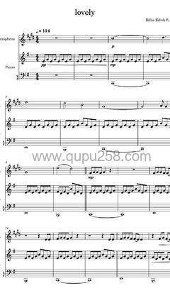 Billie Eilish,Khalid《lovely》萨克斯谱(G调,演奏版)