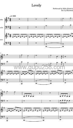 Billie Eilish,Khalid《lovely》吉他谱(G调,演奏版)