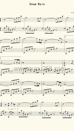 July《Snow Rain》钢琴谱(降A调,中等难度,演奏版)