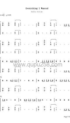 Billie Eilish《everything i wanted》钢琴谱(升A调,弹唱版)