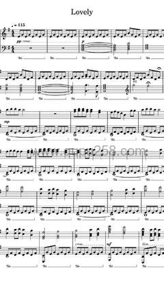 Billie Eilish,Khalid《lovely》钢琴谱(G调,中等难度,演奏版)