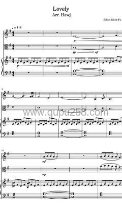 Billie Eilish,Khalid《lovely》吉他谱(G调,演奏版)