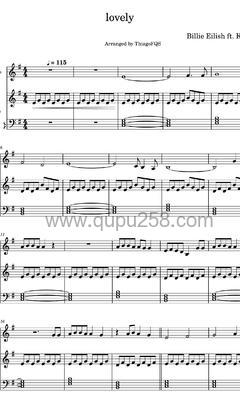 Billie Eilish,Khalid《lovely》钢琴谱(G调,演奏版)
