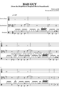 Billie Eilish,Justin Bieber《bad guy - with Justin Bieber》吉他谱(D调,演奏版)