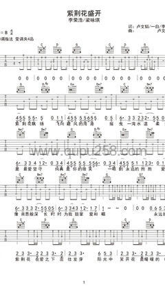 李荣浩,梁咏琪《紫荆花盛开》吉他谱(G调,弹唱版)