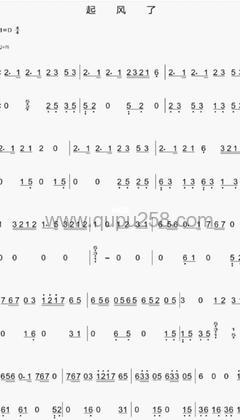 买辣椒也用券《起风了》古筝谱(D调,中等难度,演奏版)