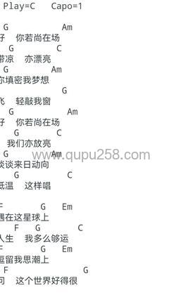 张国荣《春夏秋冬》吉他谱(C调,弹唱版)