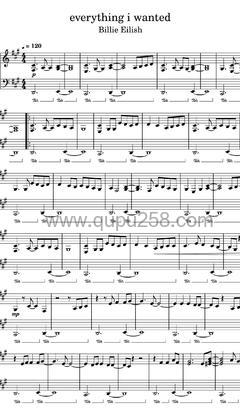 Billie Eilish《everything i wanted》钢琴谱(A调,演奏版)